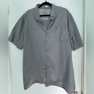 G.H. Bass & Co Gray Short Sleeve Button-Down | Outdoor Utility Shirt | Men’s L